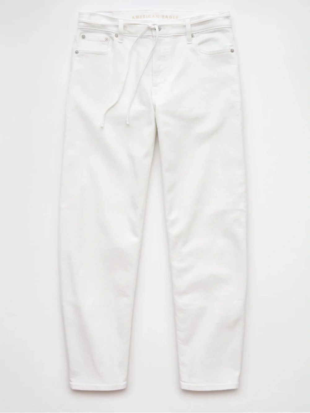 NWT AE American Eagle White Barrel Jeans Sz 4S